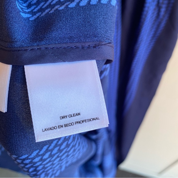 Anne Klein Blue Wrap Midi Dress with Cuffed Sleeves - Picture 6 of 12